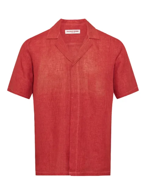 Orlebar Brown Maitan linen stitched shirt