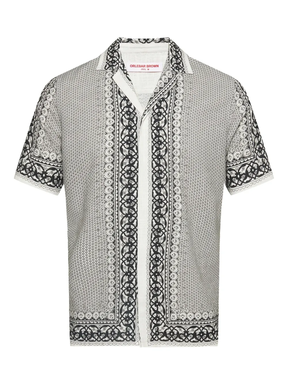 Orlebar Brown Maitan patterned linen shirt | White | Image 1