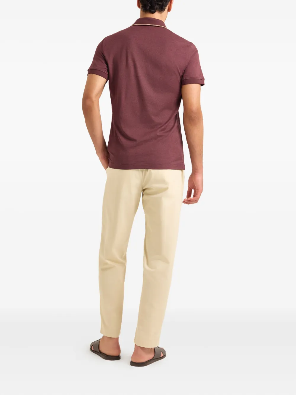 Orlebar Brown Felix Tipping Short-sleeve Polo Shirt In Red