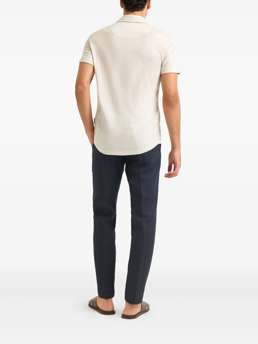 Orlebar Brown Sebastian poloshirt van merinowol Beige
