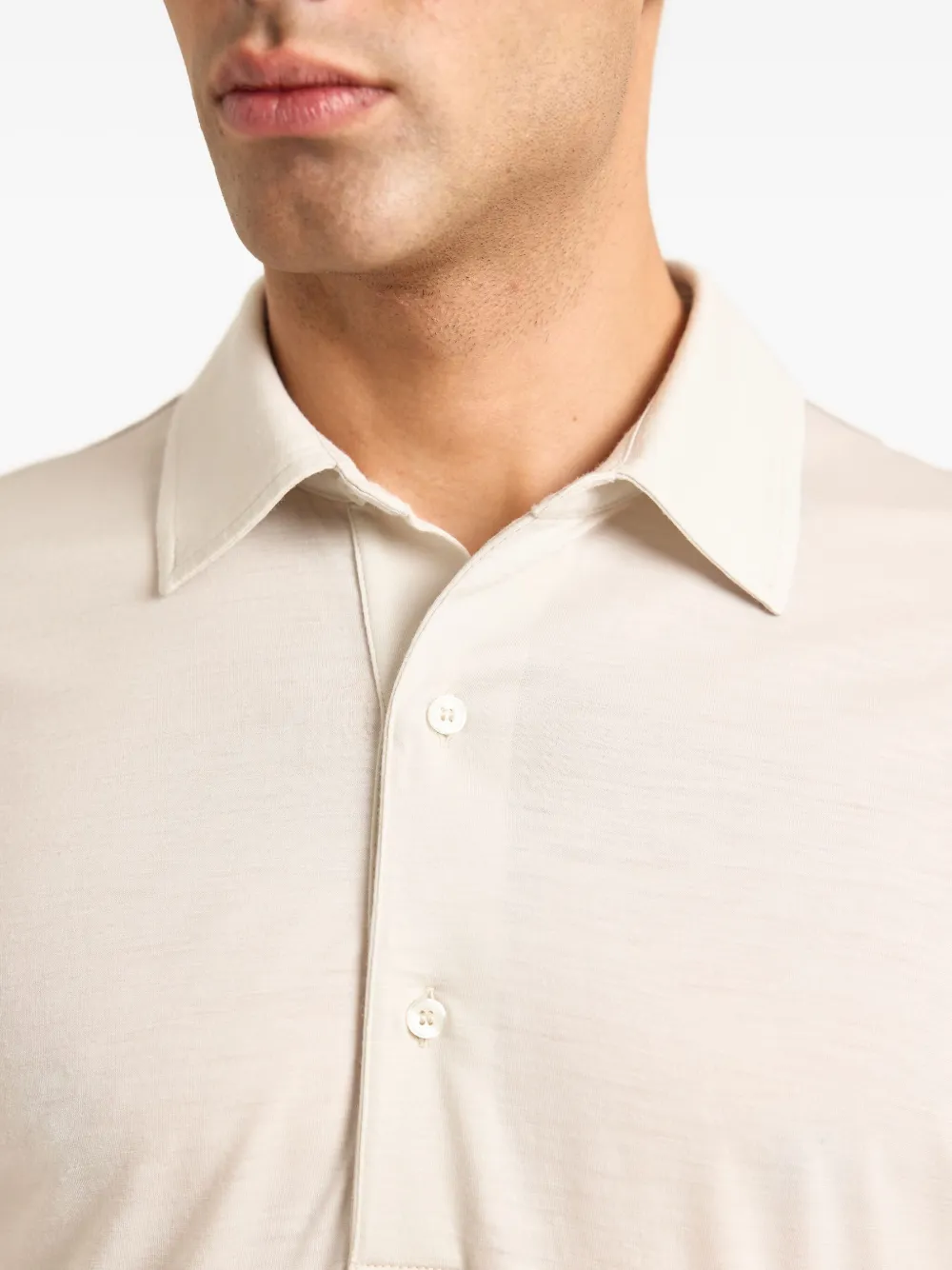 Orlebar Brown Sebastian poloshirt van merinowol Beige