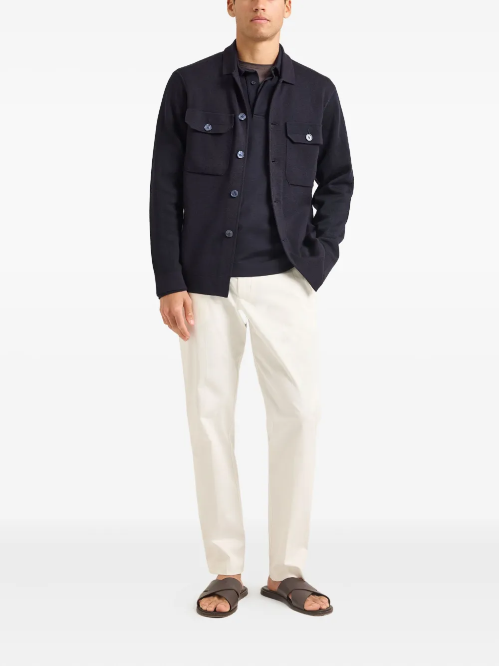 Orlebar Brown Brigg Buttoned Shirt Jacket In Black