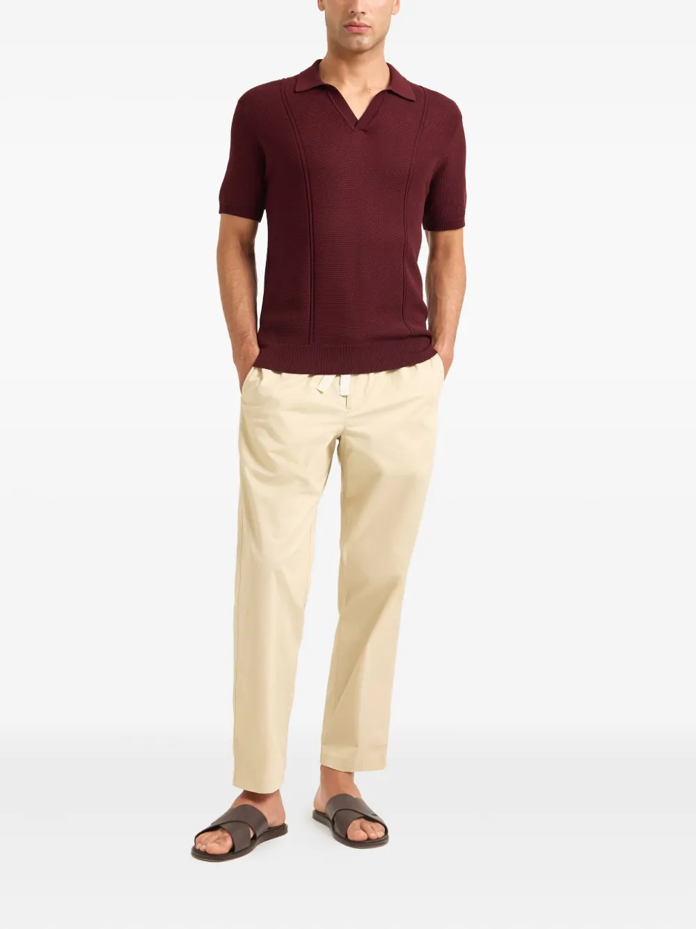 Orlebar Brown Horton piqué-texture polo shirt - Rood