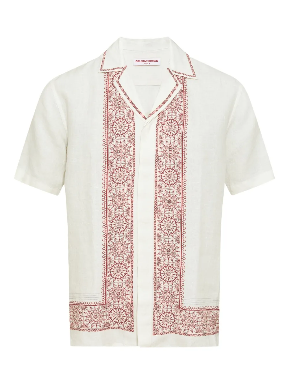 Orlebar Brown Maitan printed linen shirt | White | Image 1