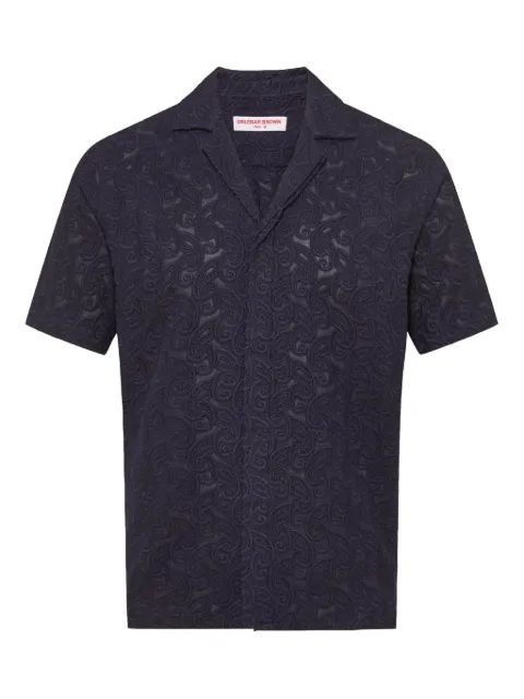 Orlebar Brown Camisa mangas curtas com bordado