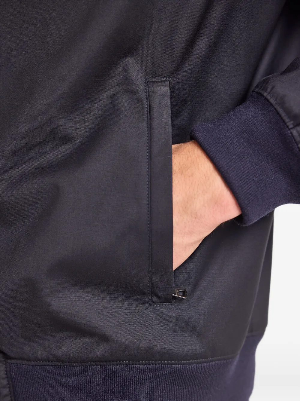 Orlebar Brown Alvaro Merino Zip-up Bomber Jacket In Blue