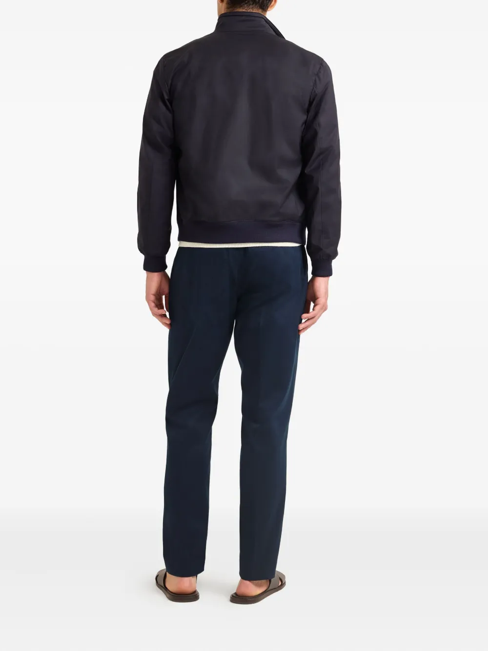 Orlebar Brown Alvaro Merino Zip-up Bomber Jacket In Blue