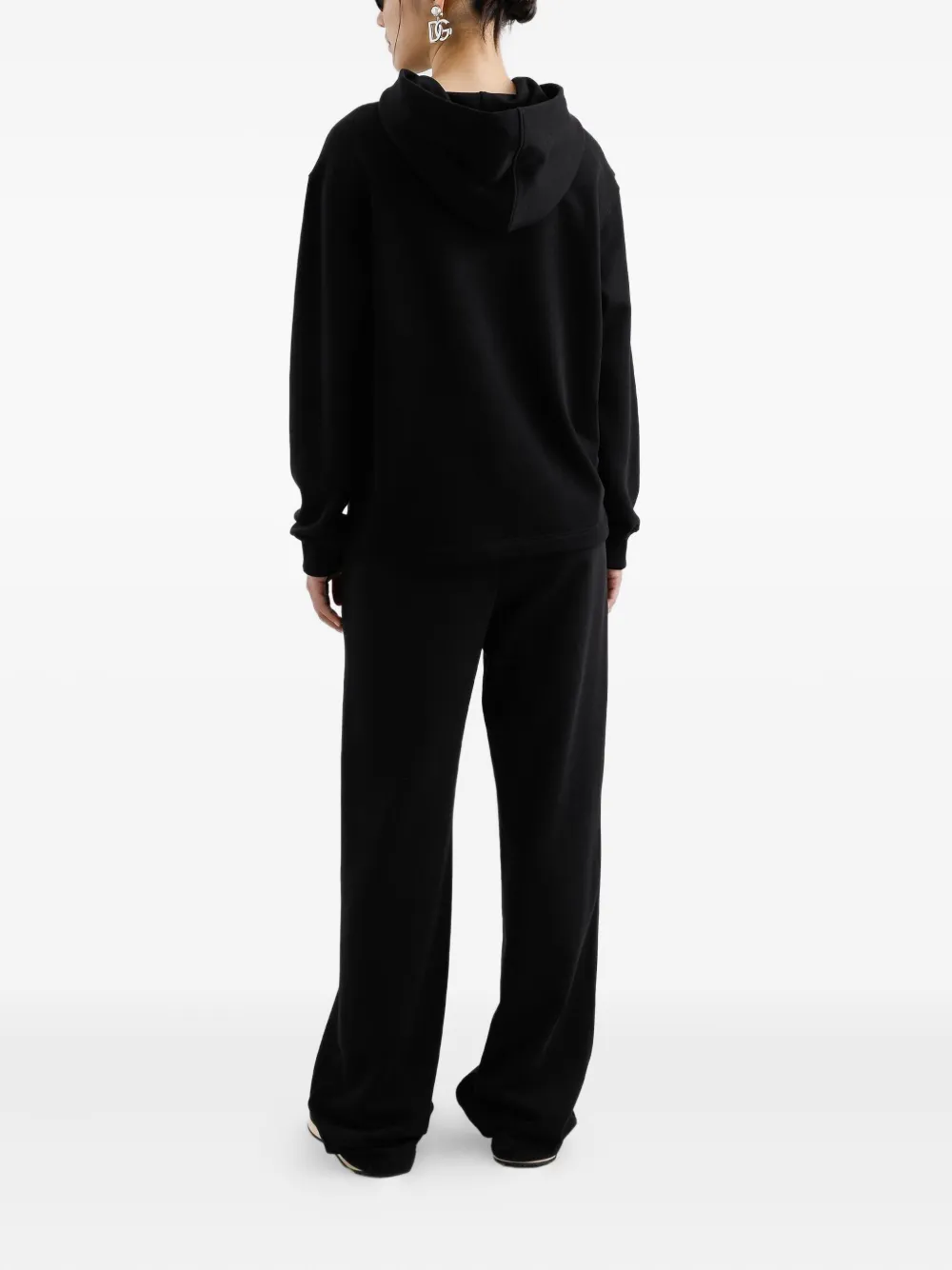 Dolce & Gabbana Logo-detail Cotton Hoodie In Black