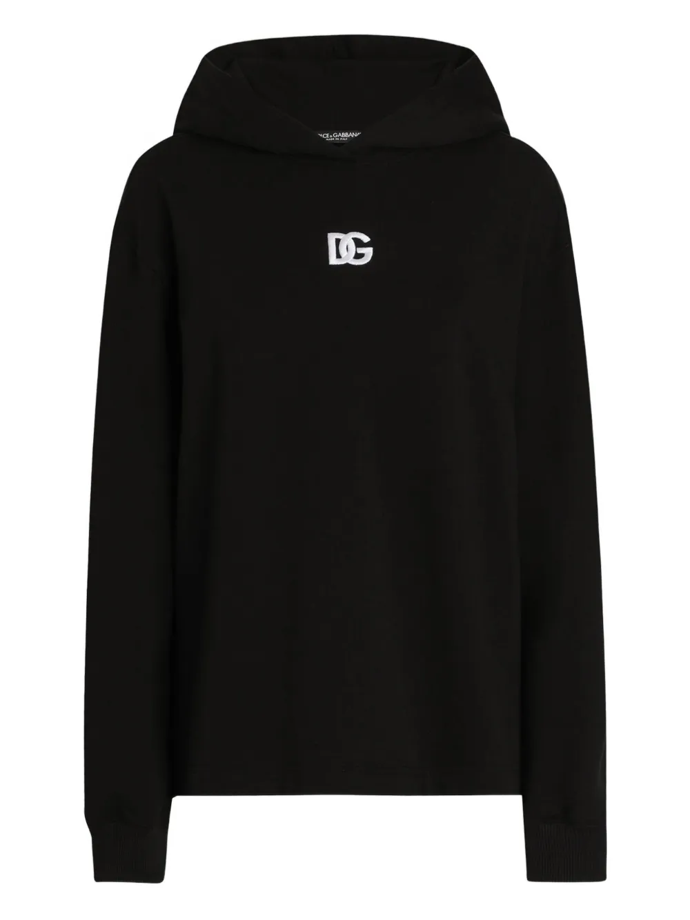 Dolce & Gabbana Logo-detail Cotton Hoodie In Black