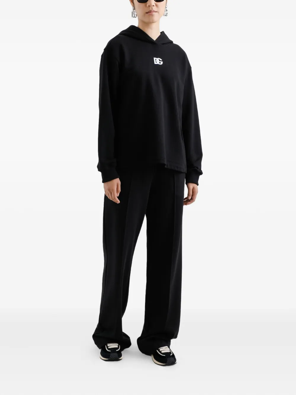 Dolce & Gabbana Logo-detail Cotton Hoodie In Black