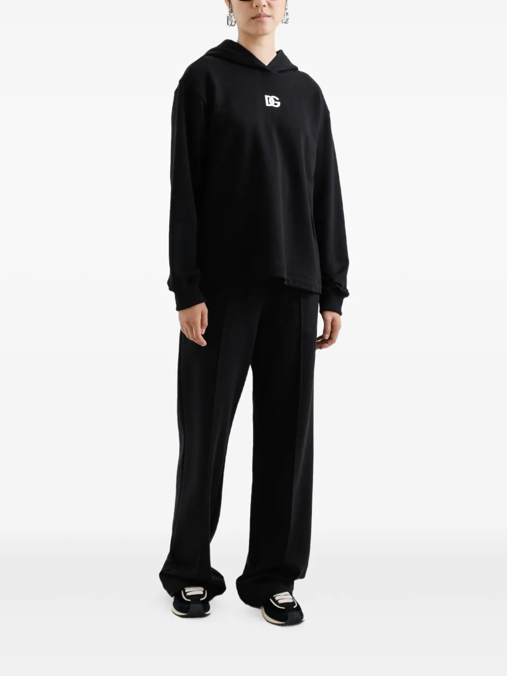 Dolce & Gabbana logo-detail cotton hoodie - Zwart
