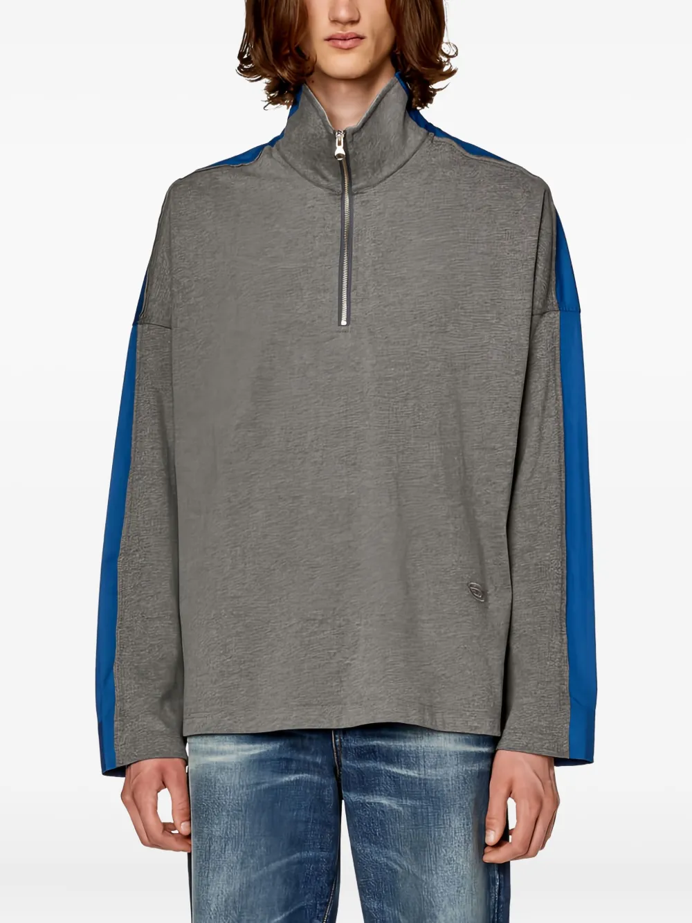 Diesel Trui met halve rits Grijs