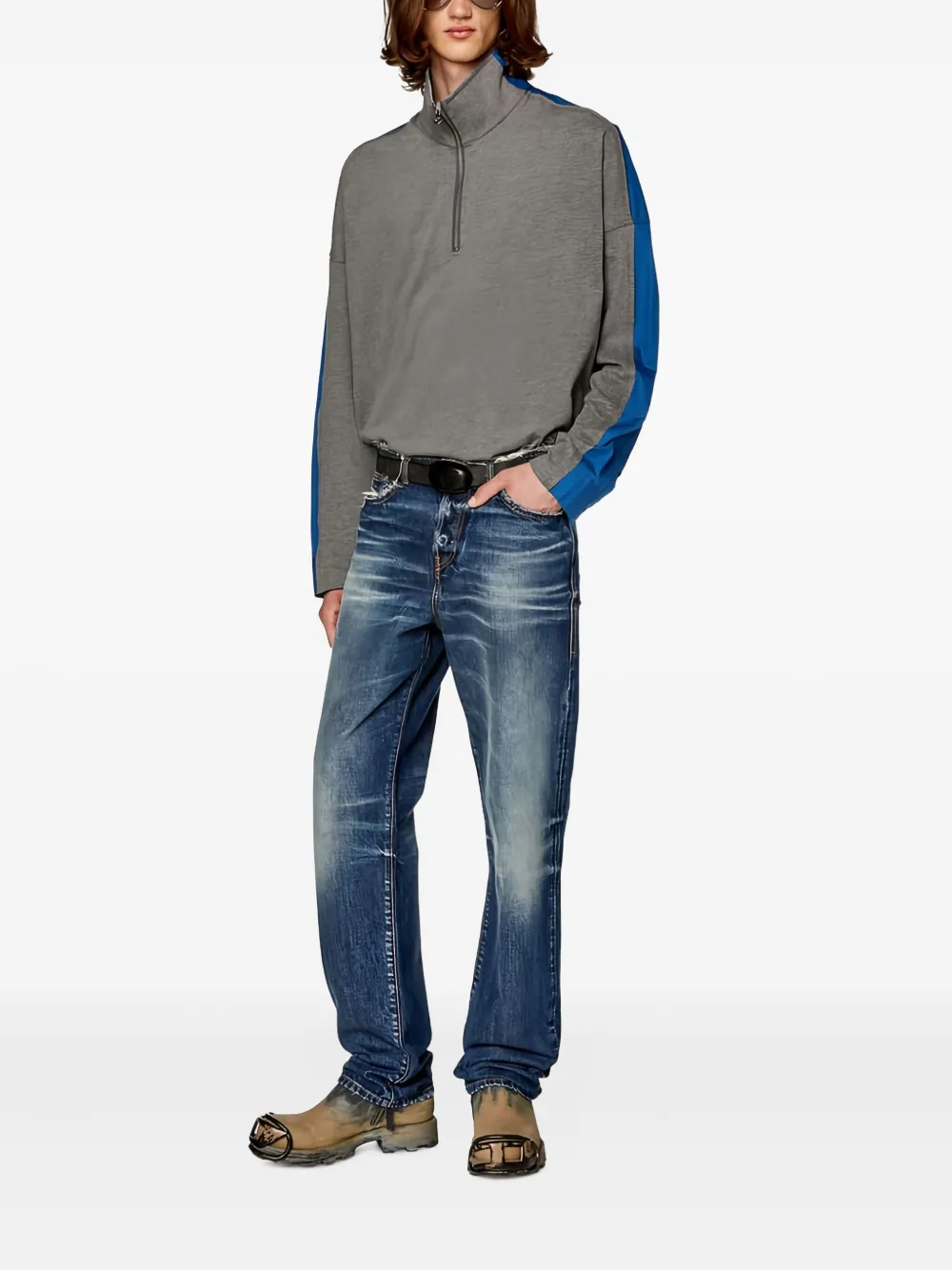 Diesel half-zip long-sleeves sweater - Grijs