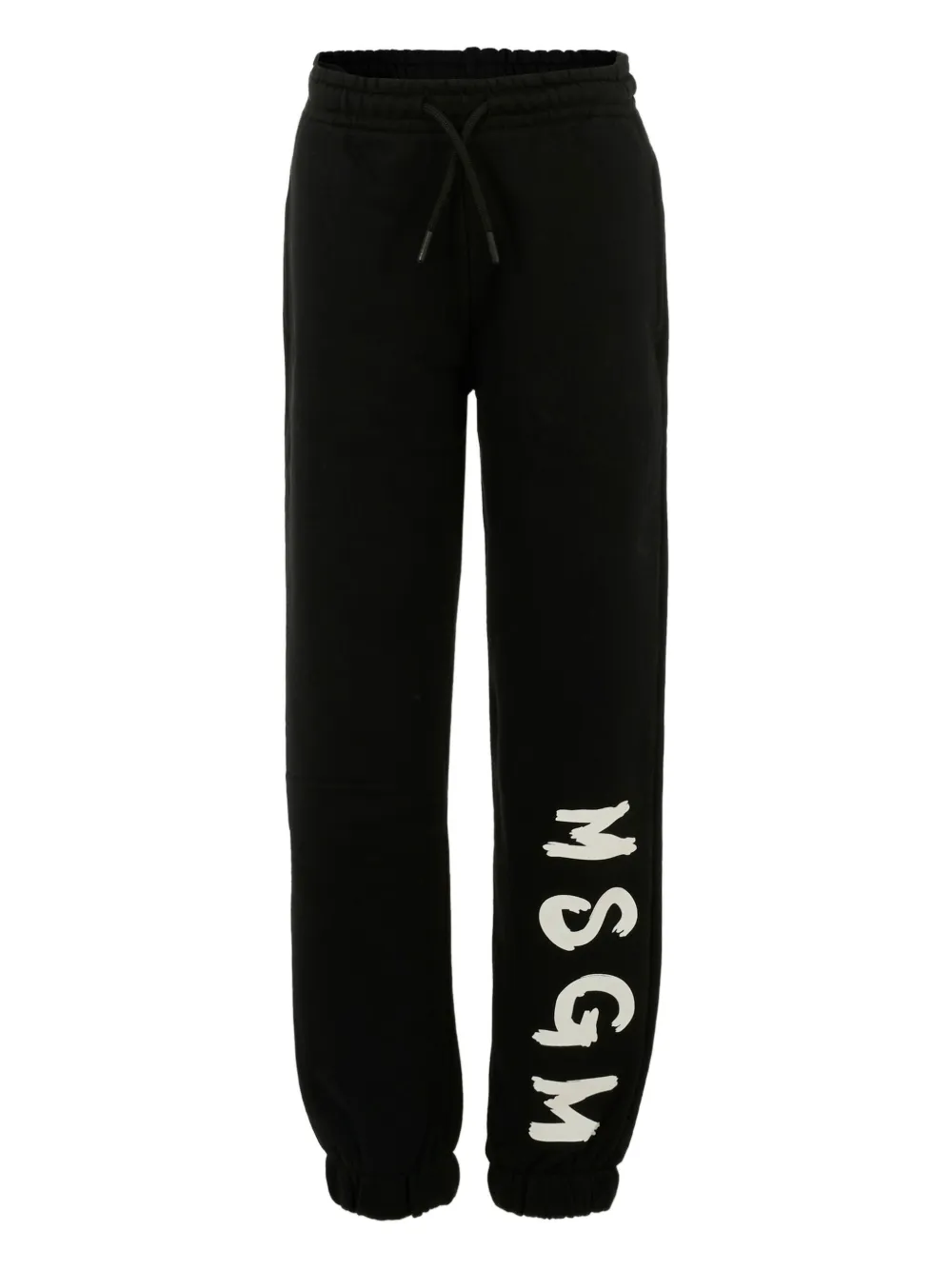 Msgm Drawstring Cuffed Casual Trousers In Black