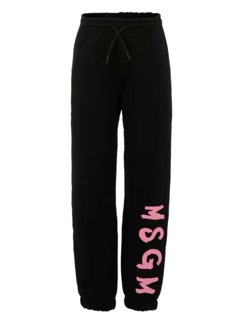 MSGM Kids logo-print cuffed casual trousers