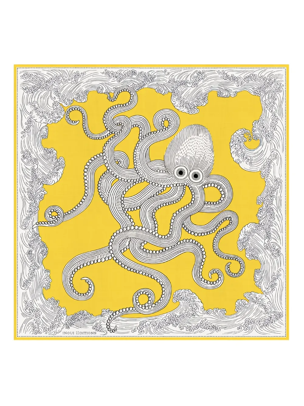 Inouitoosh Octopus Print Scarf In Yellow