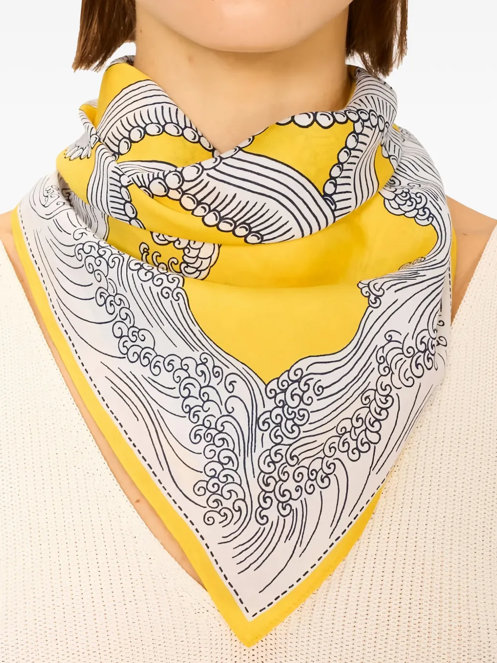 INOUITOOSH octopus print scarf - Geel