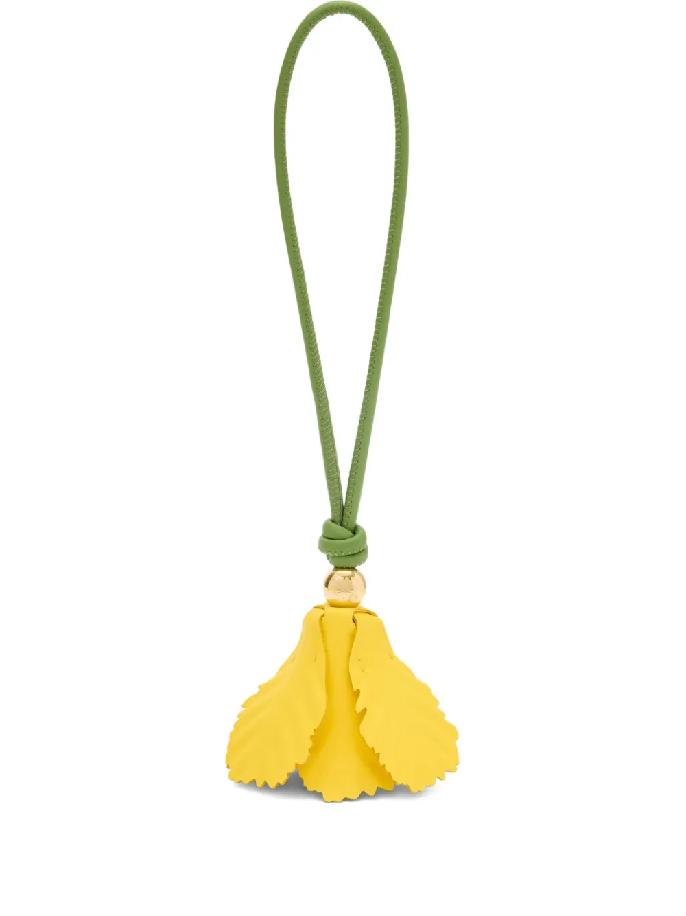 Loewe Womens Yellow Tulip Leather Charm In Multi