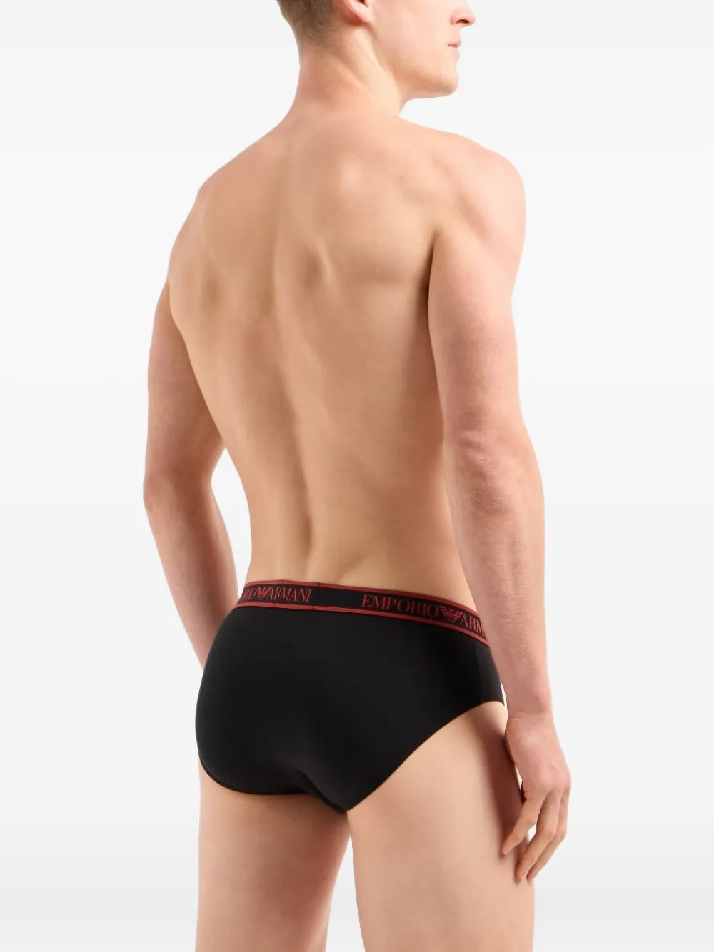 Emporio Armani Logo-waistband Boxers (pack Of Three) In Black
