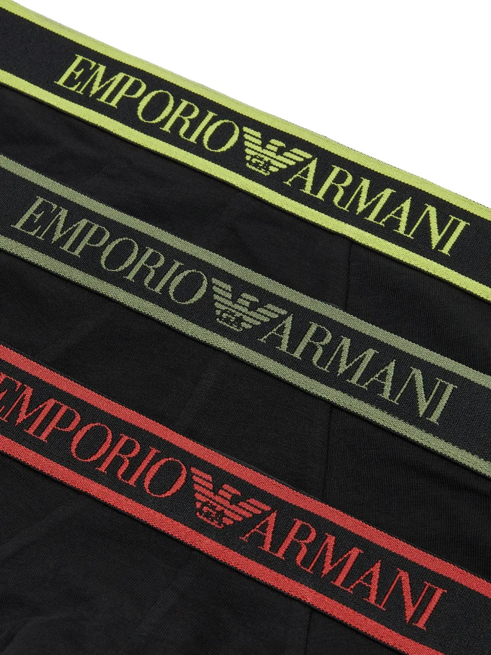 Emporio Armani Logo-waistband Boxers (pack Of Three) In Black