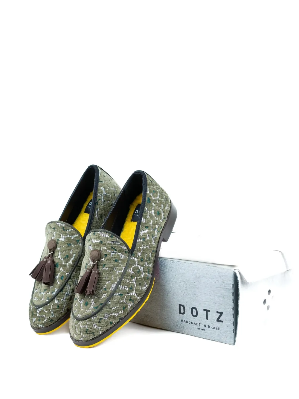 DOTZ tassel-detail patterned loafer - Groen