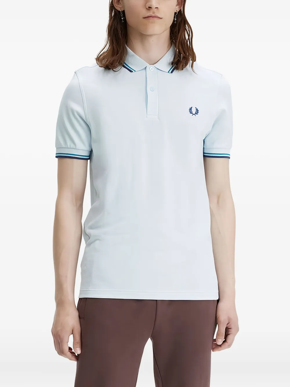 Fred Perry M3600 striped-trim polo shirt - Blauw