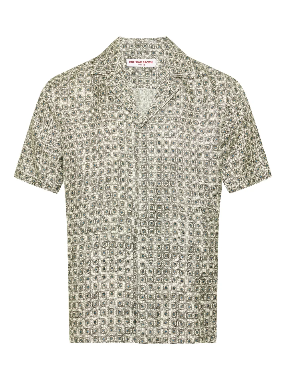 Orlebar Brown Maitan geometric-pattern silk shirt | White | Image 1