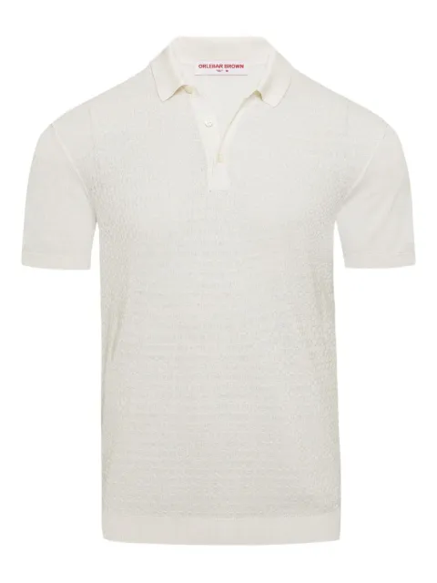 Orlebar Brown playera tipo polo texturizada manga corta