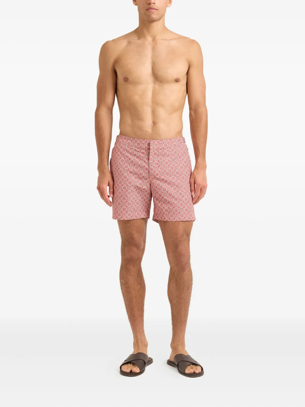 Orlebar Brown Bulldog geometric-pattern swim shorts Wit