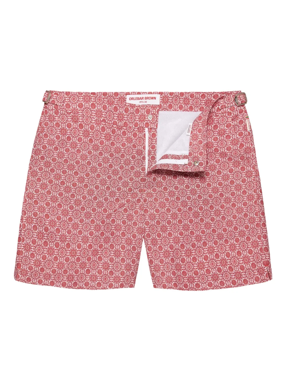 Orlebar Brown Bulldog geometric-pattern swim shorts Wit