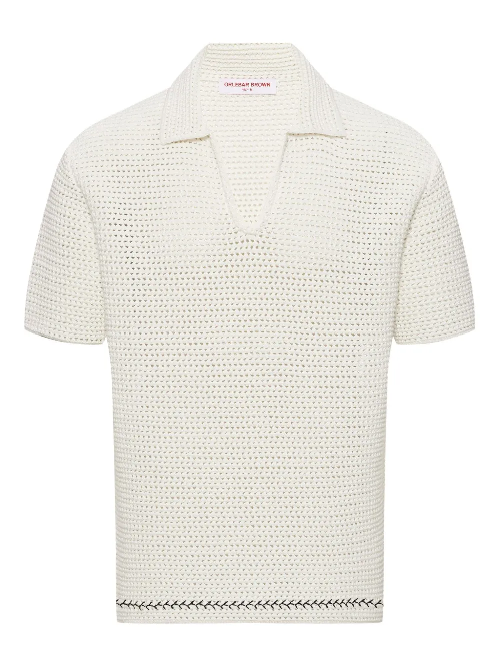 Orlebar Brown Opengebreid poloshirt met stiksel Wit