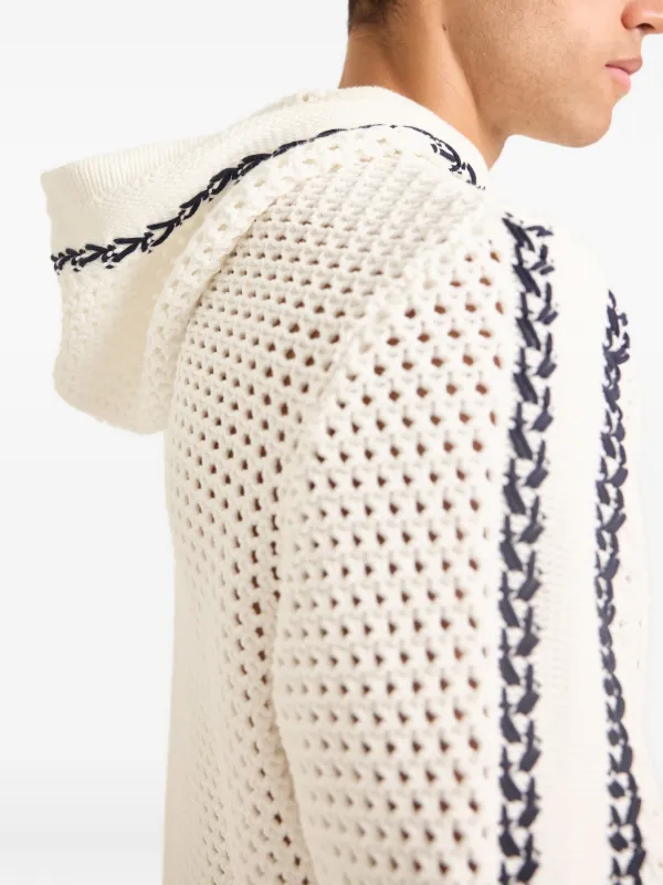 Orlebar Brown Kirk stitch-detail open-knit Hoodie | White | FARFETCH