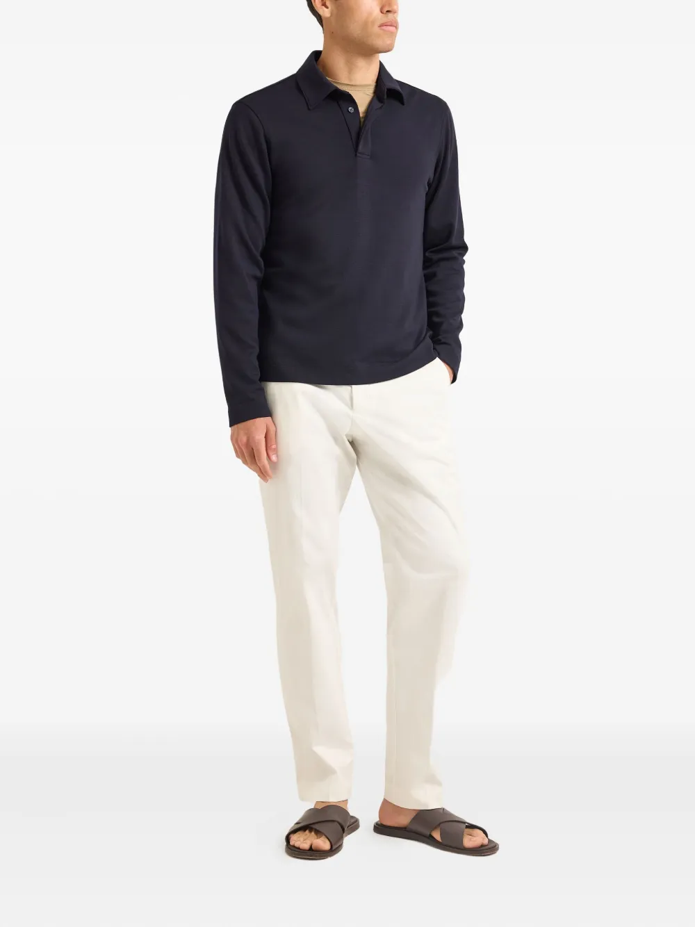 Orlebar Brown Ben long-sleeve polo shirt - Blauw
