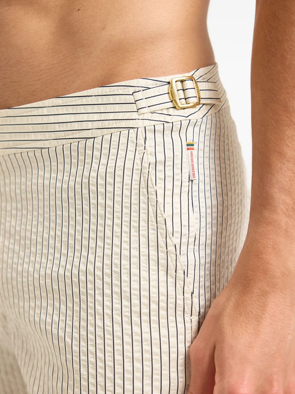 Orlebar Brown Bulldog gestreepte zwembroek Bruin