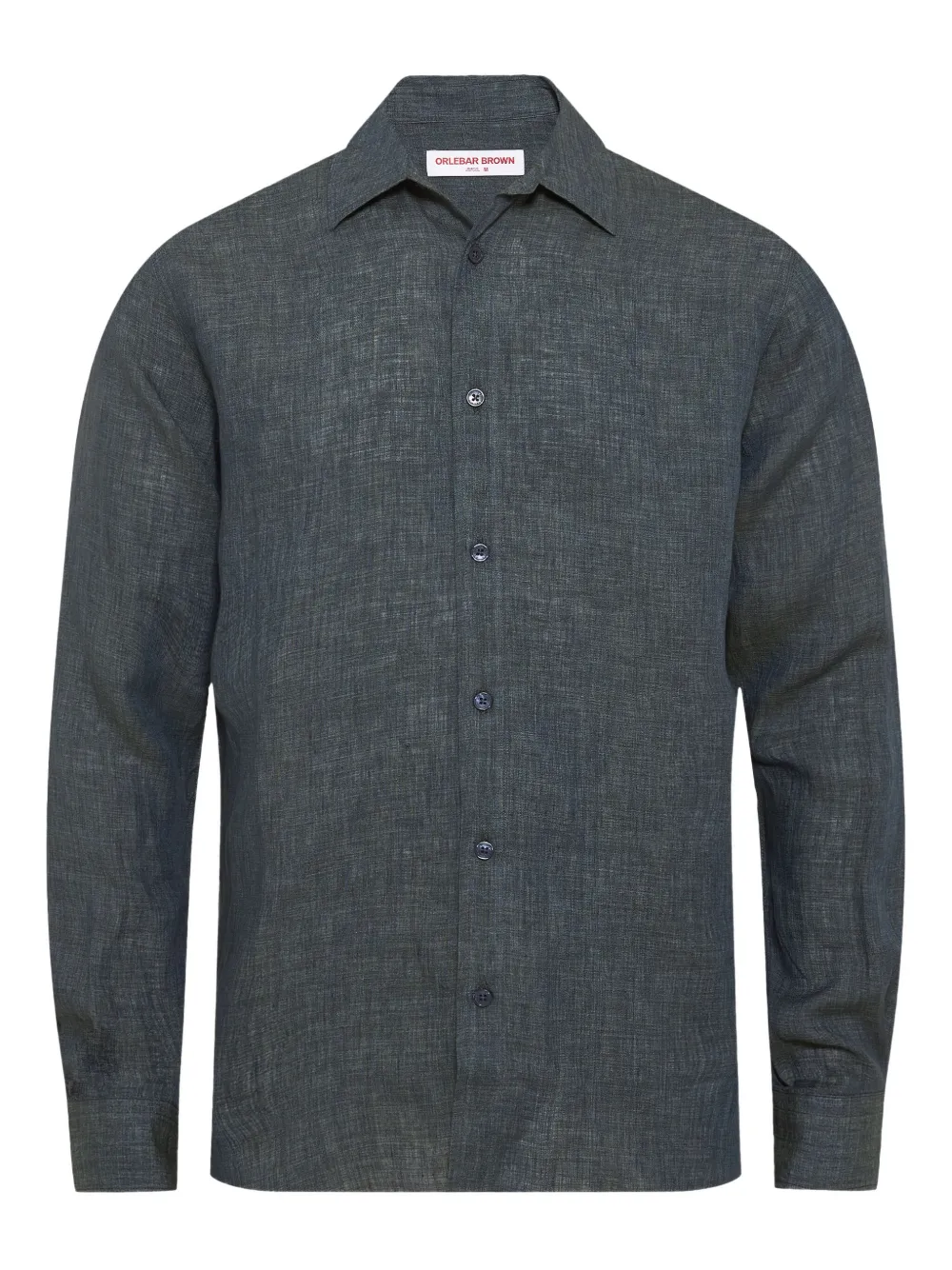 Orlebar Brown Linnen gewelfd overhemd Blauw