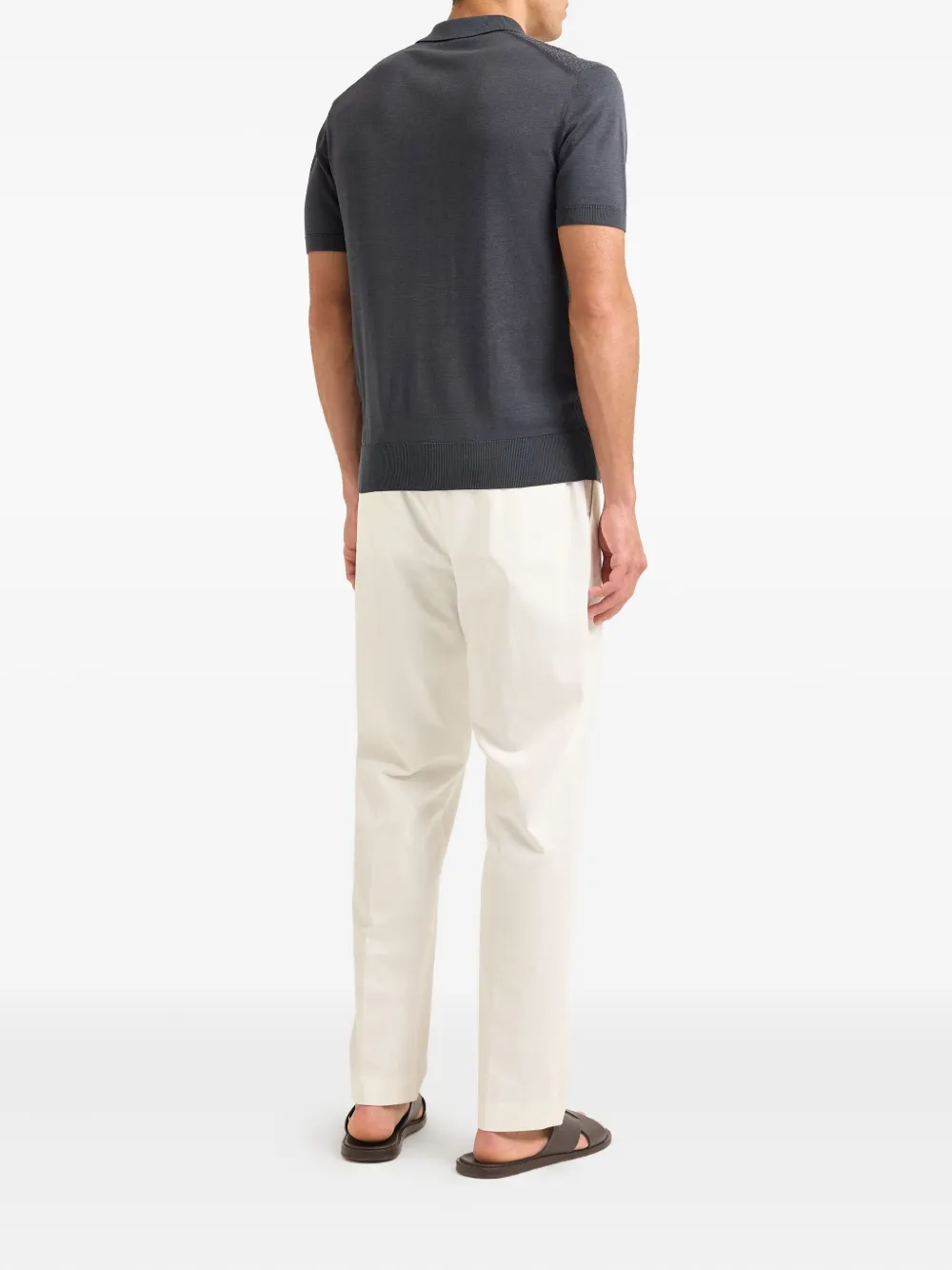 Orlebar Brown Burnham poloshirt van zijde-katoenblend met textuur Grijs