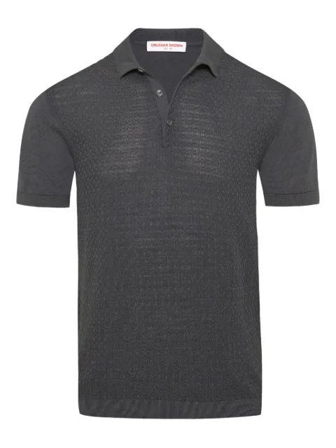 Orlebar Brown Burnham textured silk-cotton polo shirt