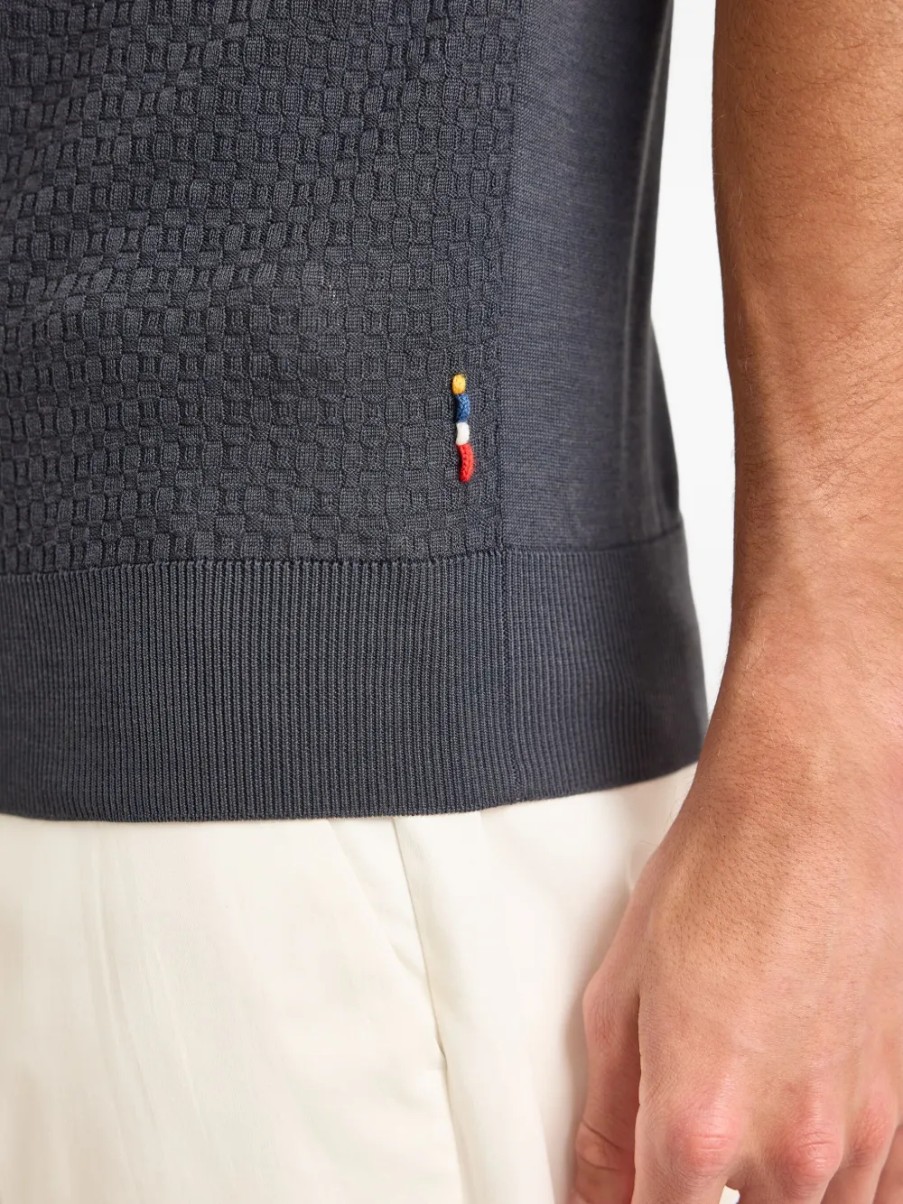 Orlebar Brown Burnham poloshirt van zijde-katoenblend met textuur Grijs