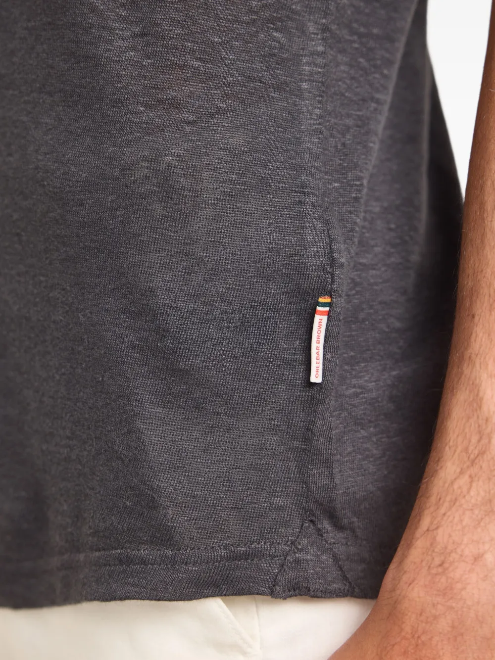 Orlebar Brown Sebastian linnen poloshirt met korte mouwen Grijs