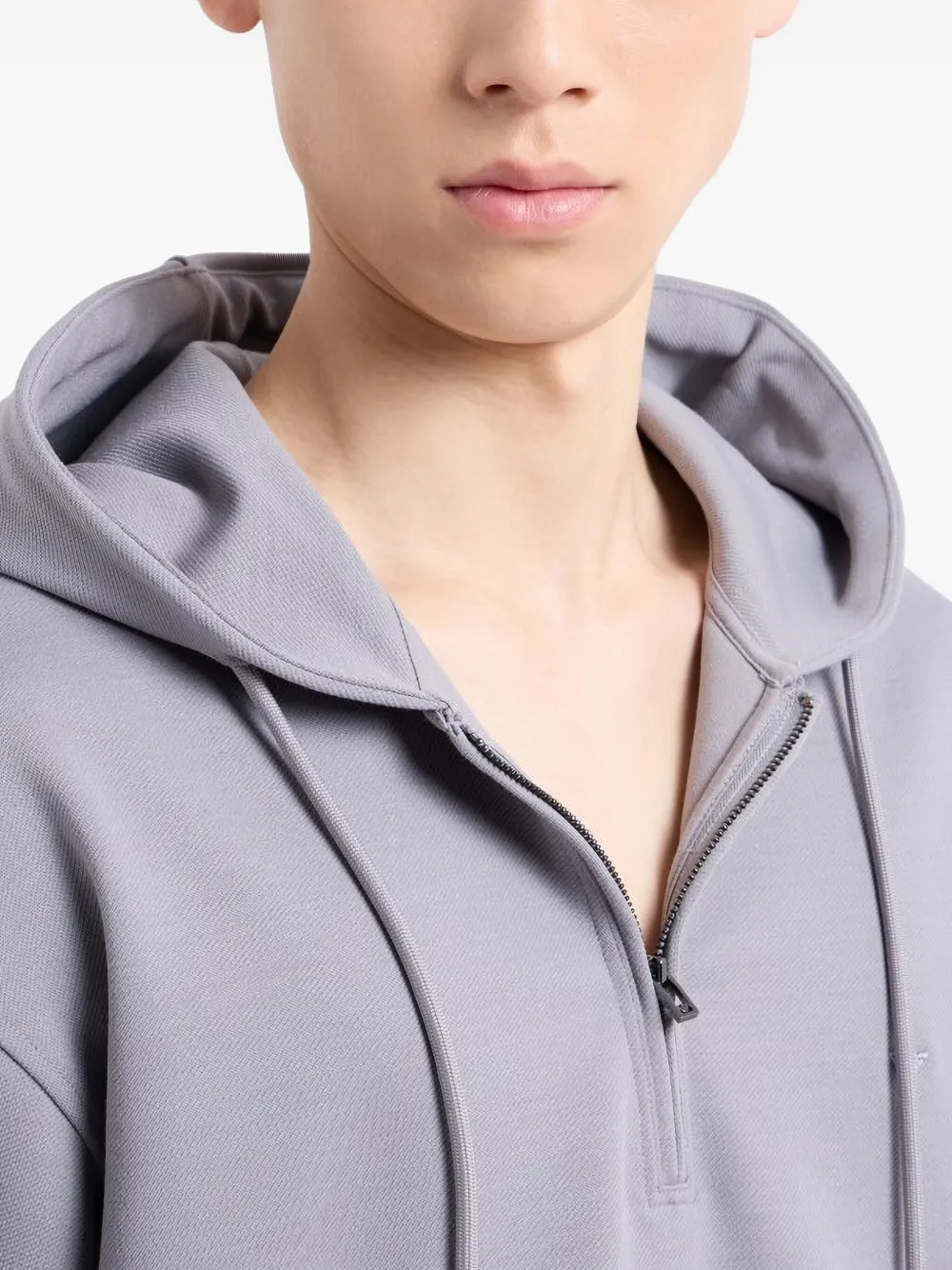 Emporio Armani Hoodie met halve rits Grijs