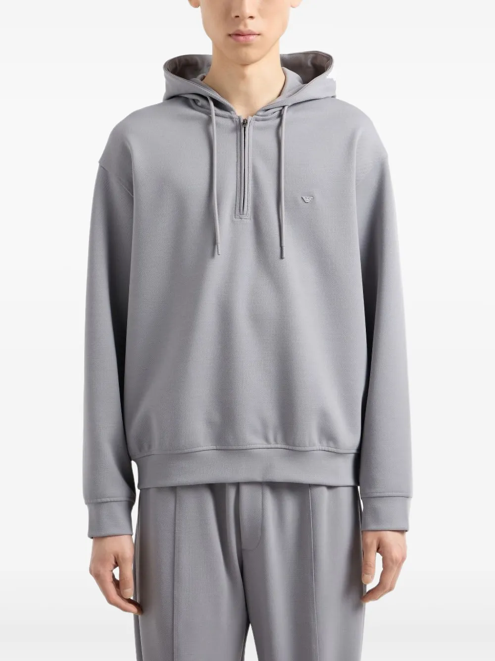 Emporio Armani Hoodie met halve rits Grijs