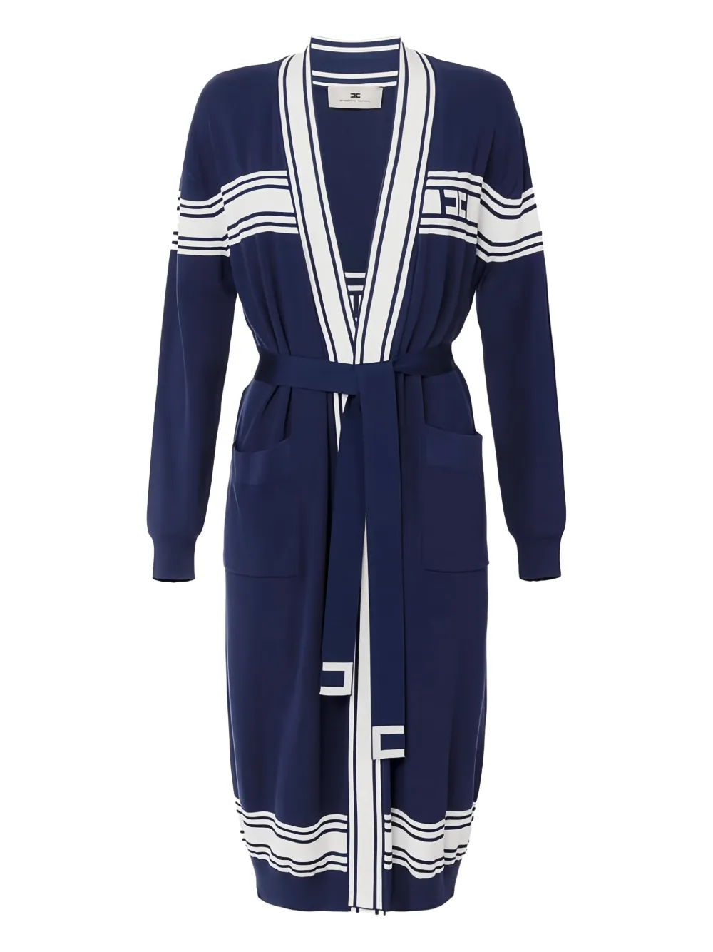 Elisabetta Franchi Vest met ceintuur Blauw