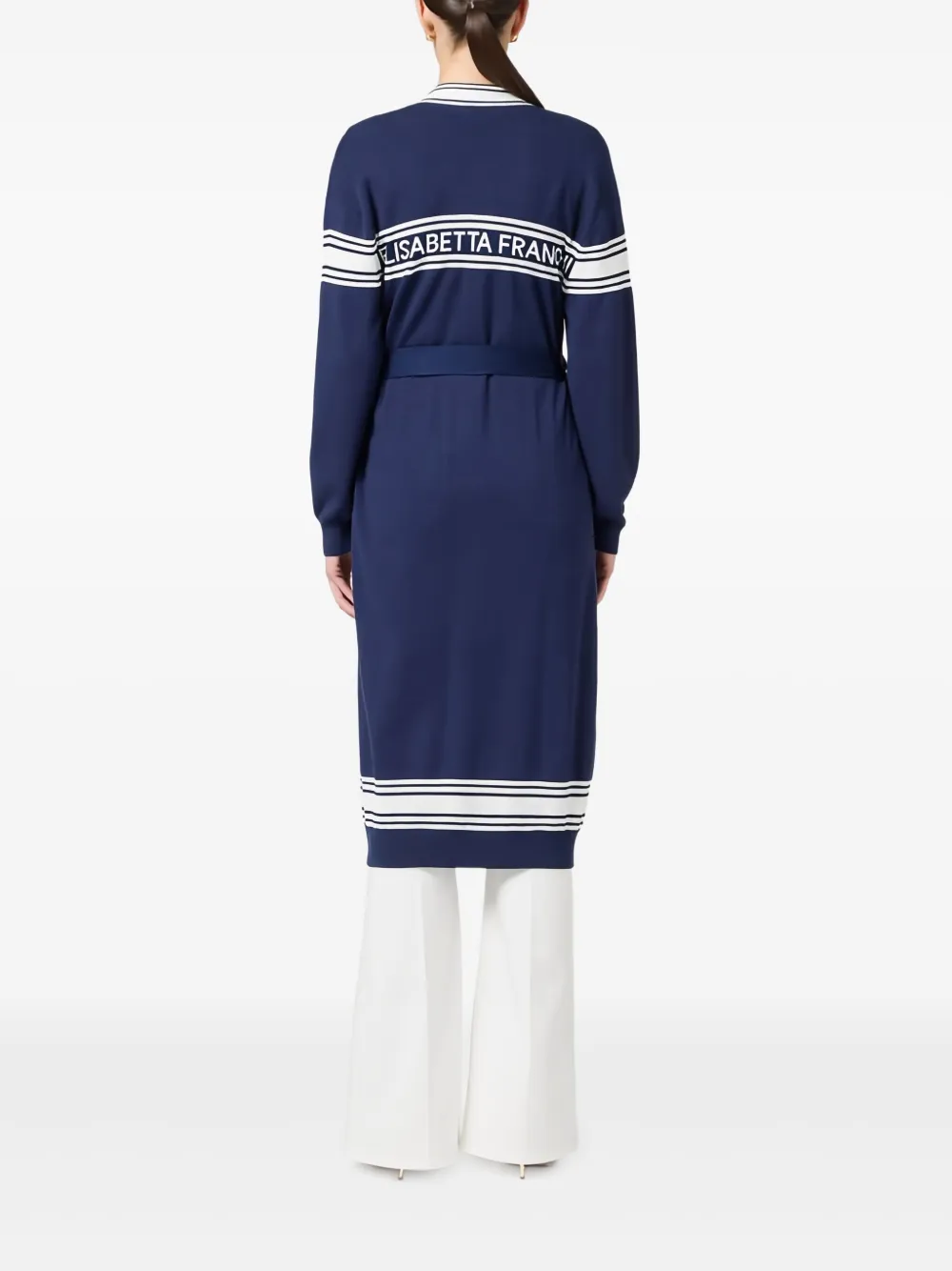 Elisabetta Franchi Vest met ceintuur Blauw