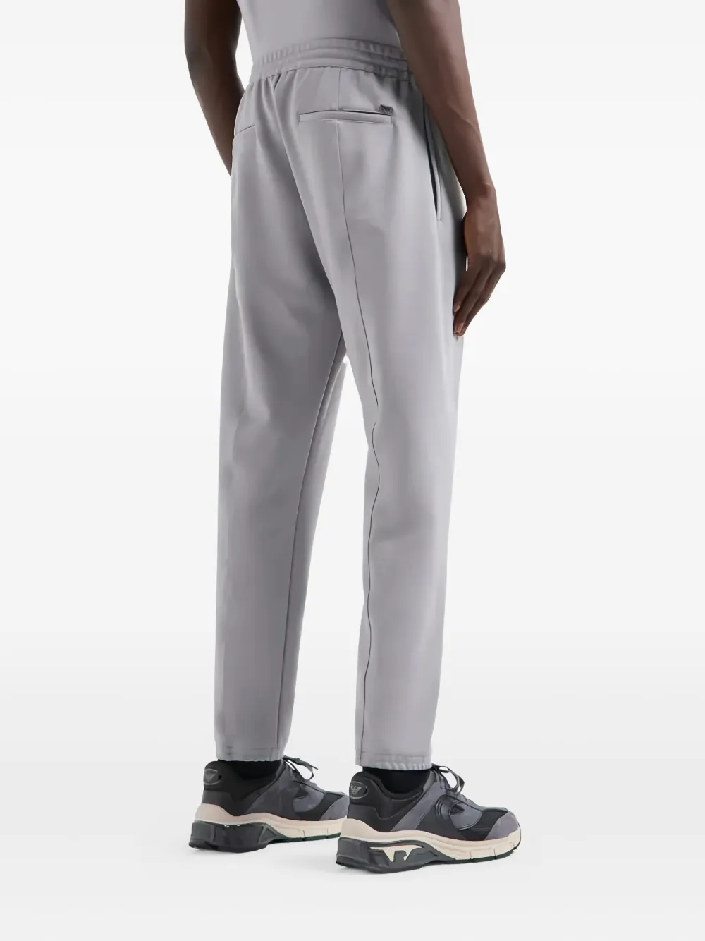 Emporio Armani Seam-deil Track Pants In Gray