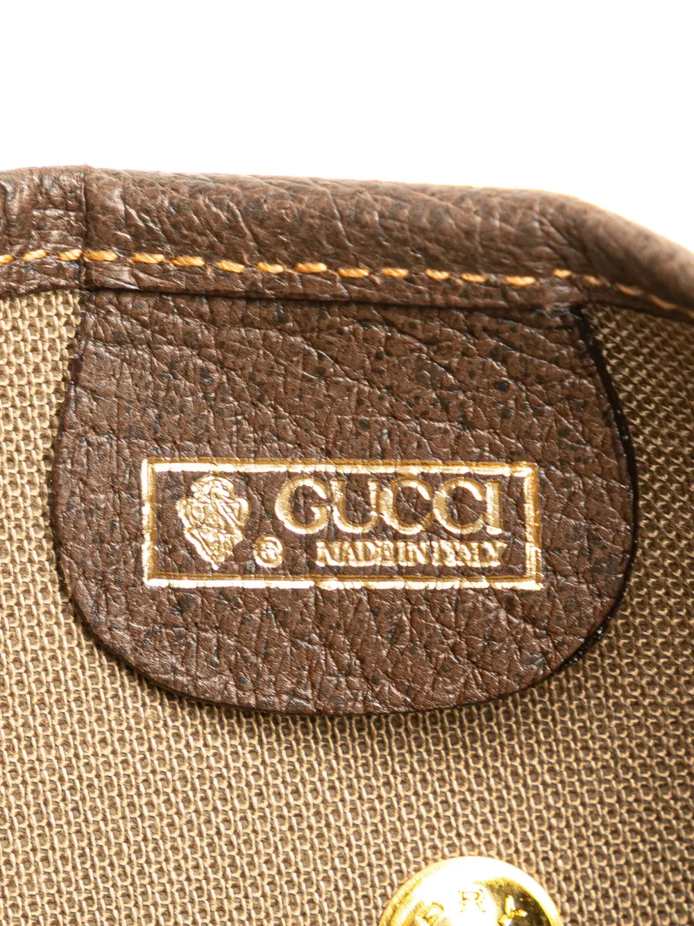 Pre-owned Gucci 20th Century Gg Supreme Web Pouch In Brown