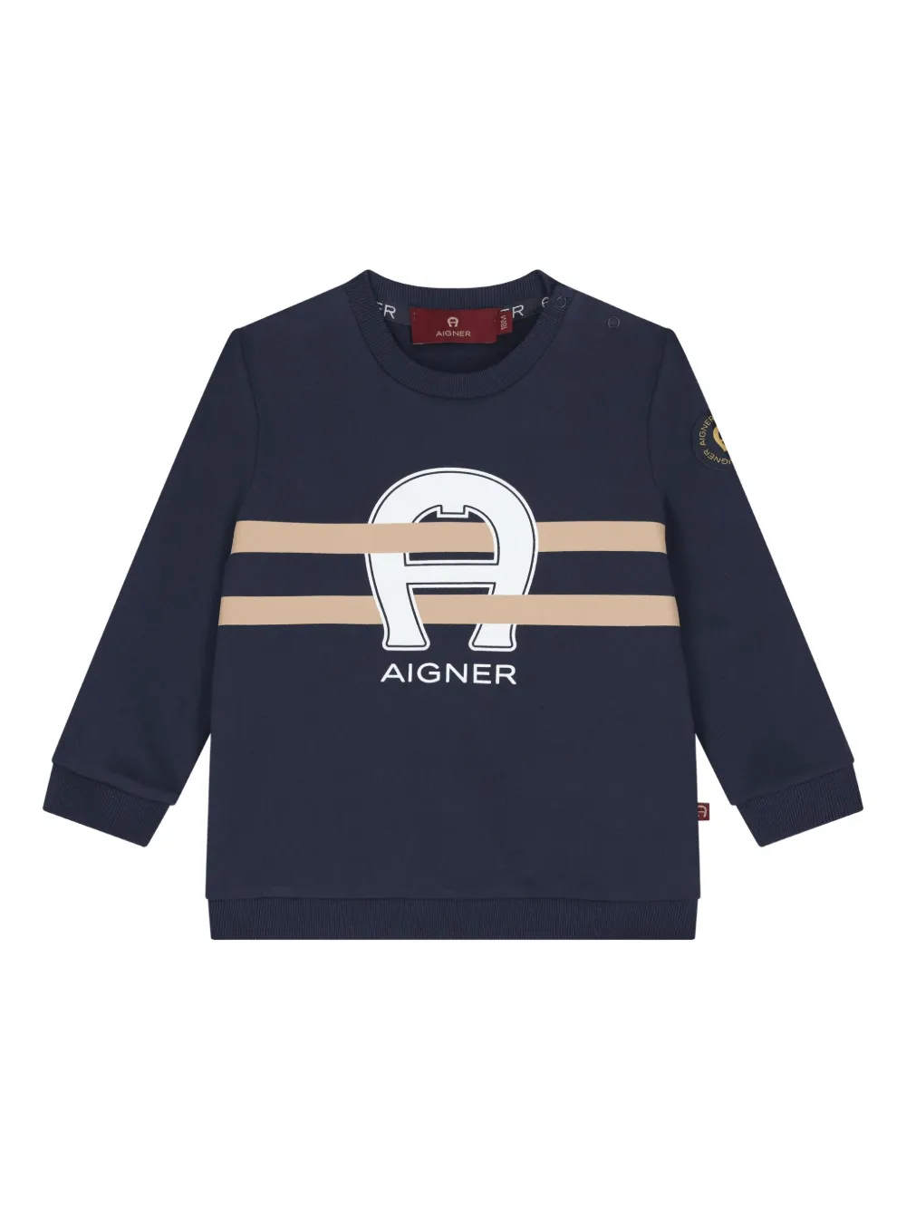 Aigner Kids logo-horseshoe sweatshirt Blauw