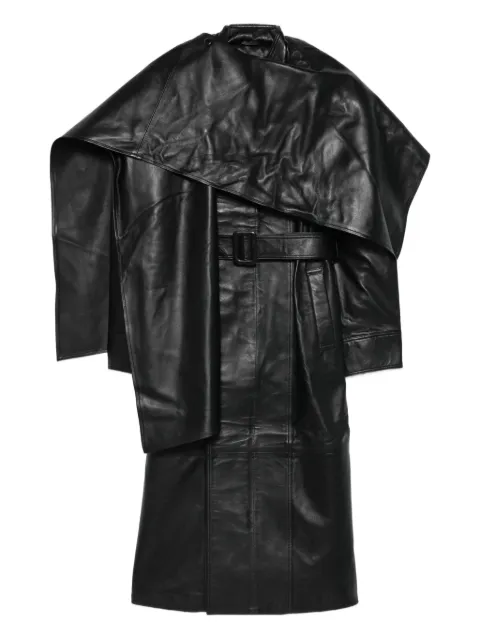 ducie Nina wrap around belted leather coat