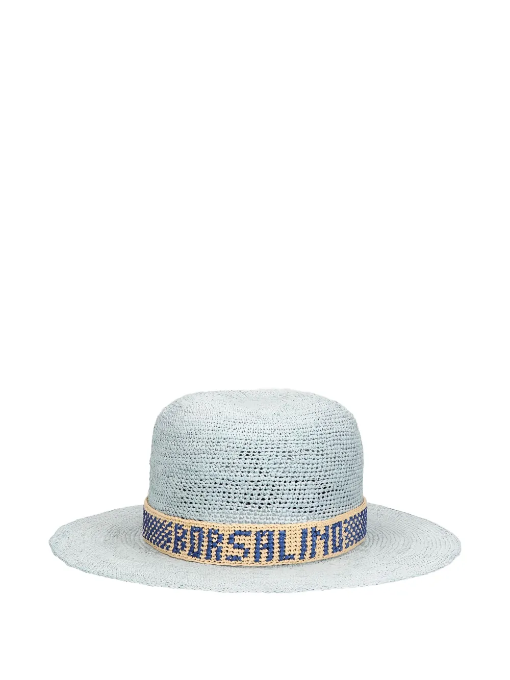 Borsalino Woven Trim Hat In Blue