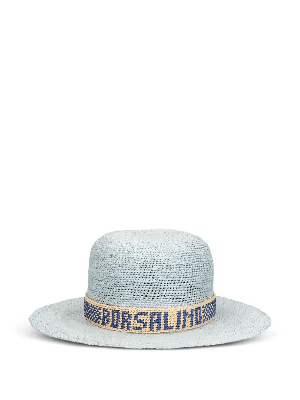 Borsalino woven trim hat - Blu