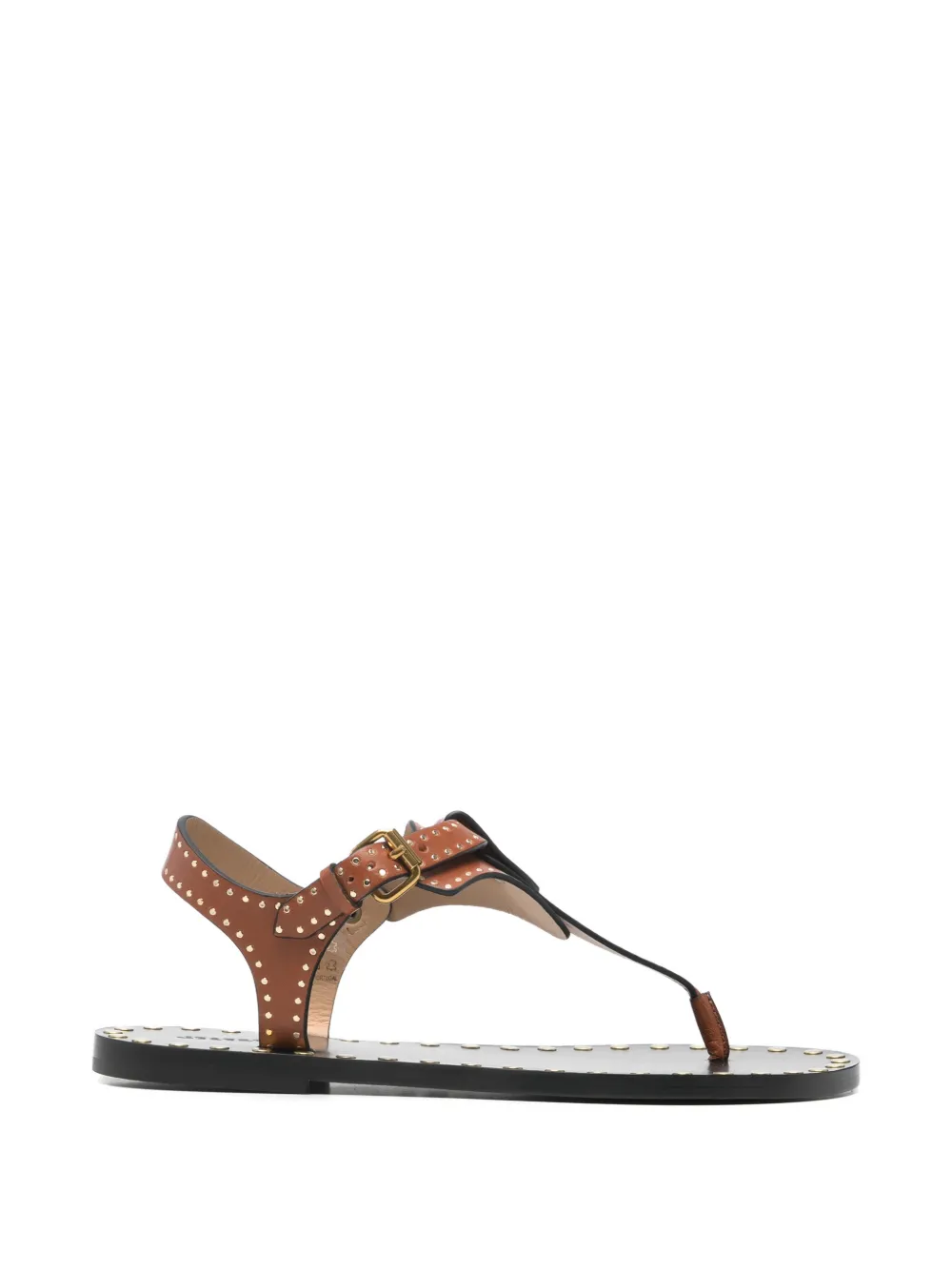ISABEL MARANT Joonya studded flat sandals - Marrone